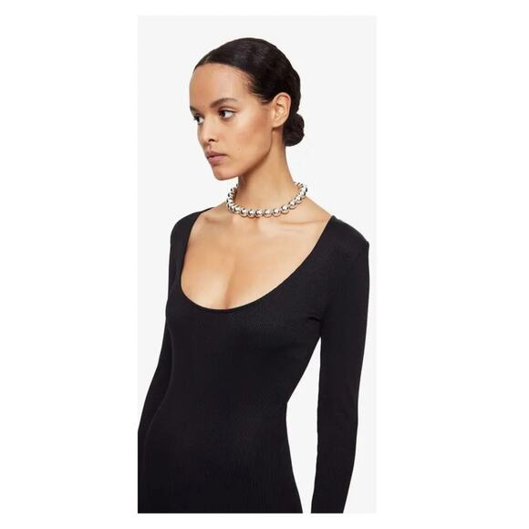 ANINE BING Montana Ribbed Midi Dress Size Medium - Picture 3 of 11